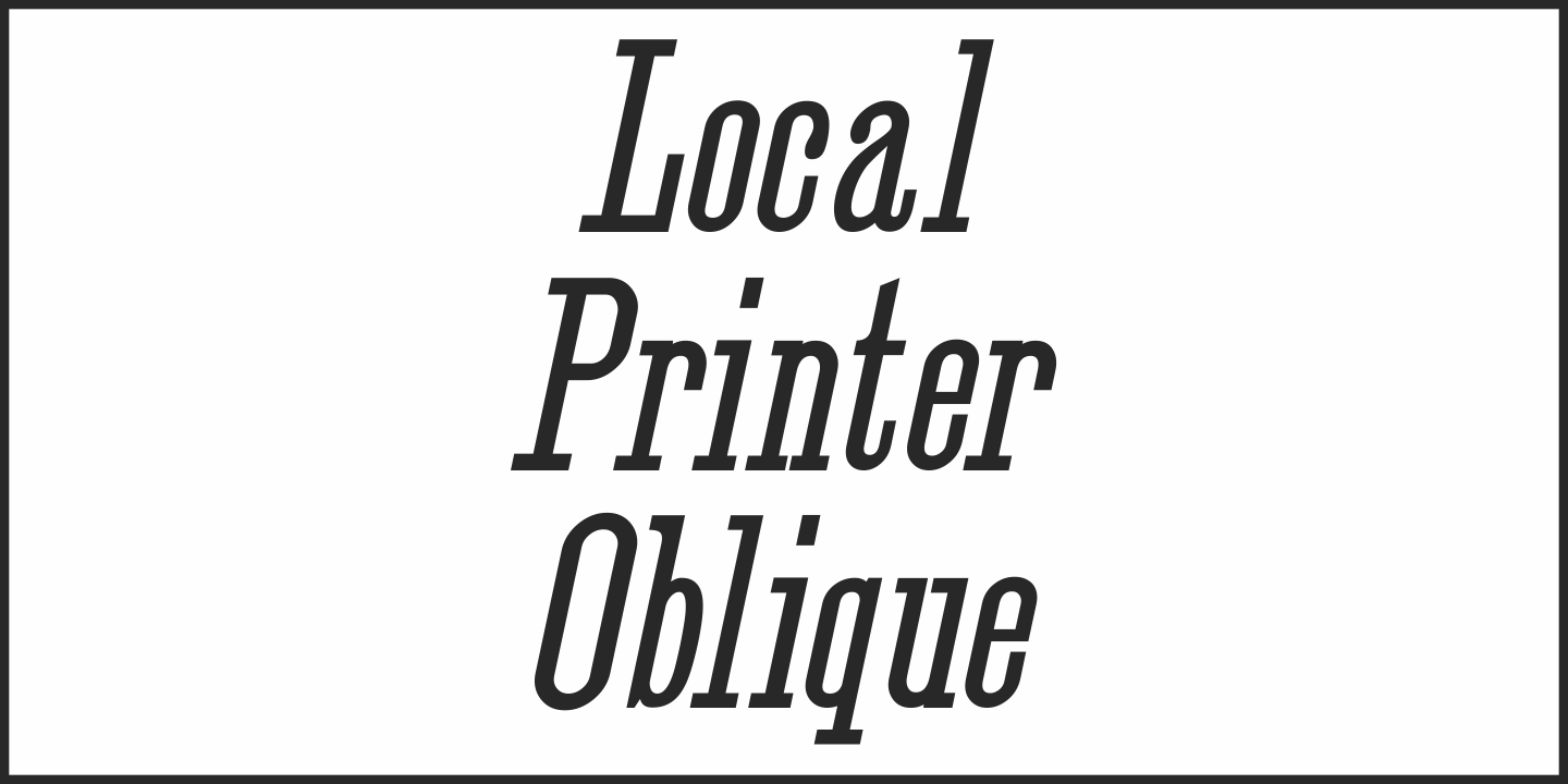 Example font Local Printer JNL #3